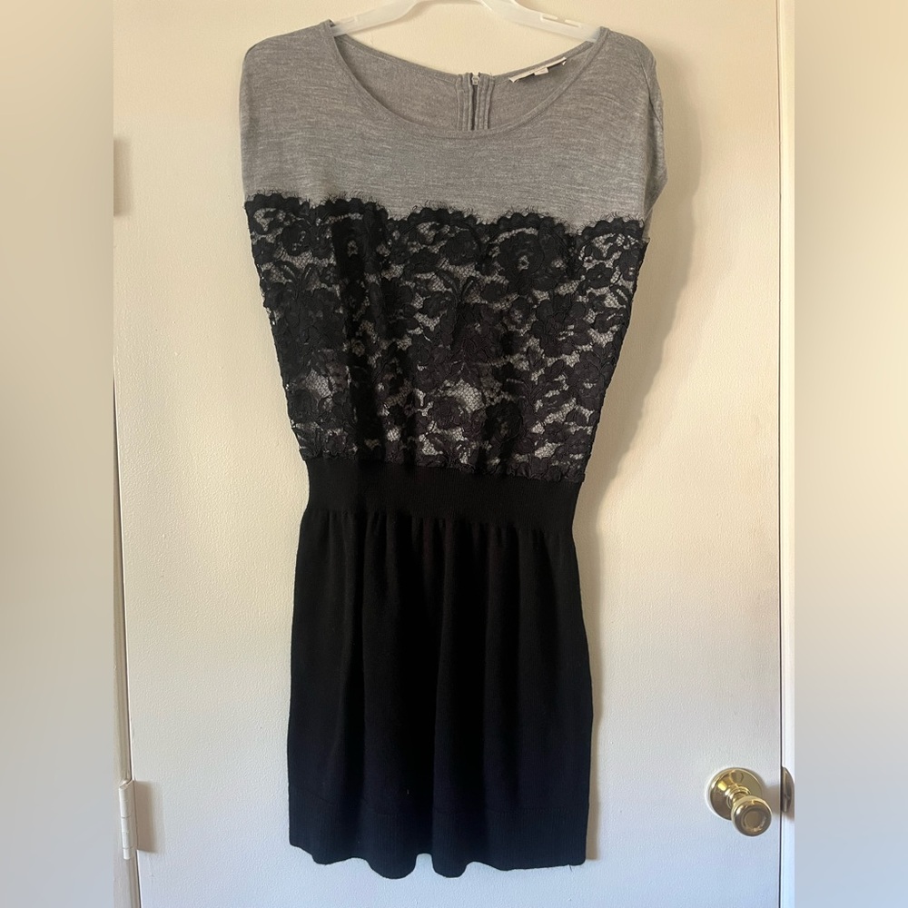 Black and Grey Lace Dress